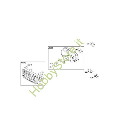 G - Sistema di scarico B&S - 12 €¦ 122Q02-0169-B1 brand Stihl